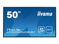 iiyama ProLite LH5052UHS-B1 - Classe de diagonale 50" (49.5" visualisable) écran LCD rétro-éclairé par LED - signalisation numérique - Android - 4K UHD (2160p) 3840 x 2160 - noir mat LH5052UHS-B1