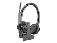 Poly Savi 8220 Office - Micro-casque - sur-oreille - DECT - sans fil - Suppresseur de bruit actif - noir 8D3J2AA#ABB