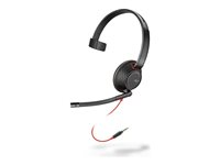 Poly Blackwire 5210 - Blackwire 5200 series - micro-casque - sur-oreille - filaire - Suppresseur de bruit actif - jack 3,5mm - noir - Certifié pour Skype for Business, certifié Zoom, Certifié pour Microsoft Teams, Certifié Avaya, certifié Cisco Jabber, Works With Chromebook Certified 85Q66AA